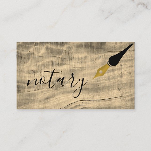 Notary Agent Pen Logotyp Freelance Calligraphy Wri Visitkort (Framsida)