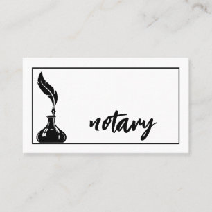 Notary Agent Pen Logotyp Freelance Calligraphy Wri Visitkort