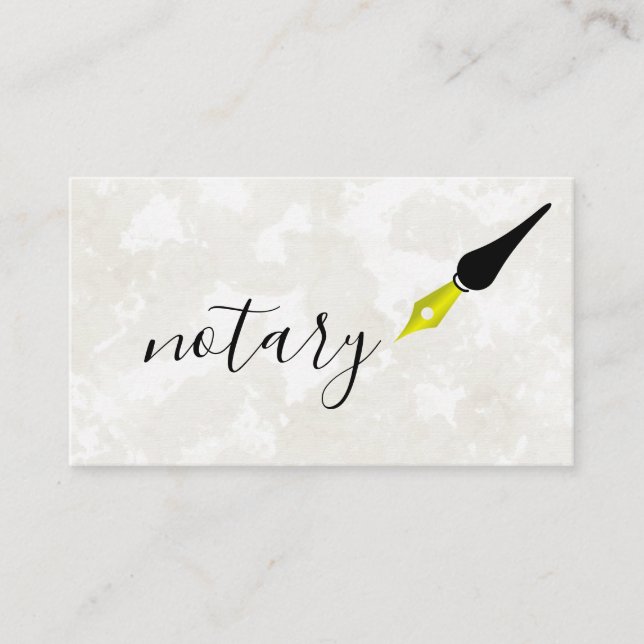 Notary Agent Pen Logotyp Freelance Calligraphy Wri Visitkort (Framsida)