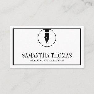 Notary Agent Pen Logotyp Freelance Calligraphy Wri Visitkort