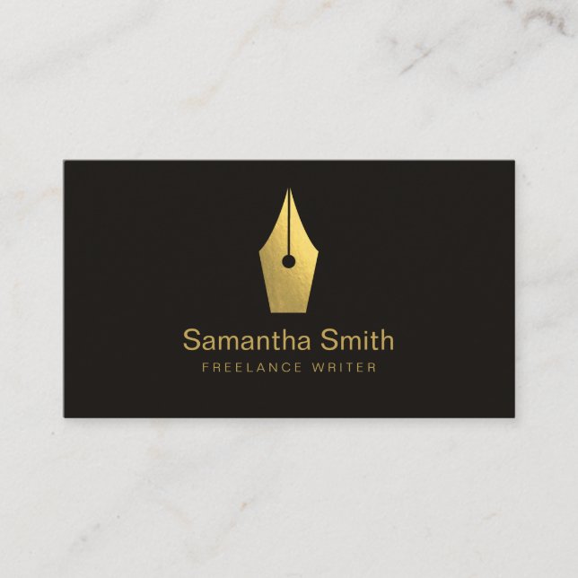 Notary Agent Pen Logotyp Freelance Calligraphy Wri Visitkort (Framsida)