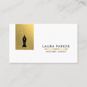 Notary Bank Loan Agent Guld Nib Affärskort Visitkort