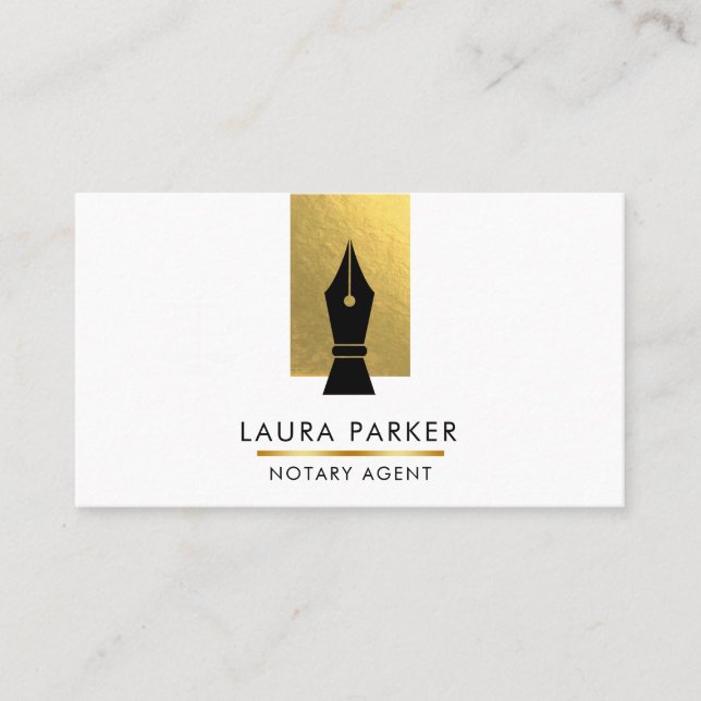 Notary Bank Loan Agent Guld Nib-Affärskortet Visitkort (Framsida)