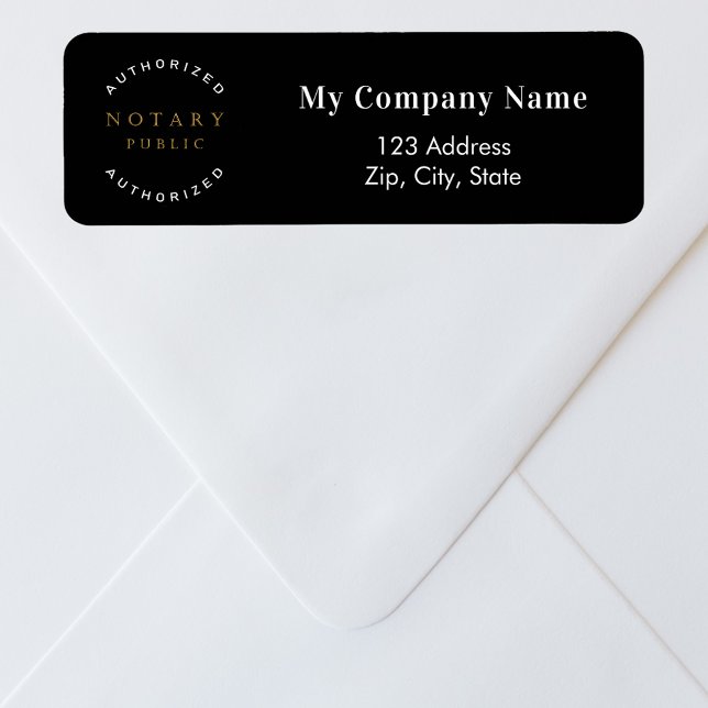 Notary Black Business returadress Etikett (Skapare uppladdad)