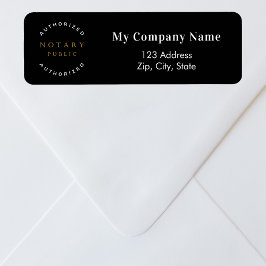 Notary Black Business returadress Returadress Etikett