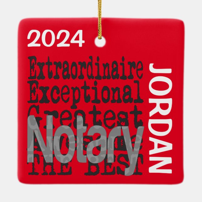 Notary Extraordinaire ANPASSNINGSBAR Julgransprydnad Keramik (Baksida)