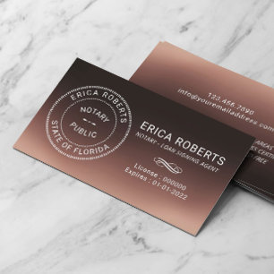 Notary Frimärke Loan Signing Agent Brown Ombre Visitkort