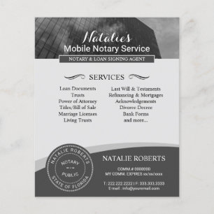 Notary Frimärke Loan Signing Agent Forme Business Flygblad