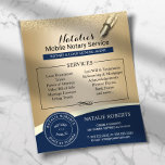 Notary Frimärke Loan Signing Agent marin & Guld Flygblad<br><div class="desc">Notary Frimärke Loan Signing Agent Navy & Guld Flyers.</div>