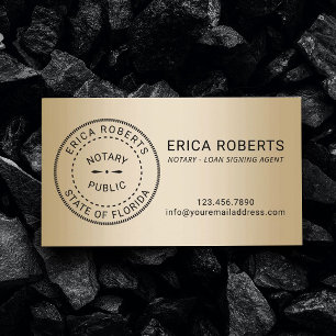 Notary Frimärke Loan Signing Agent Modern Guld Visitkort