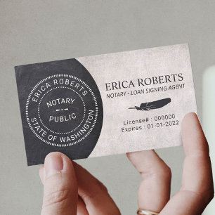 Notary Frimärke Loan Signing Agent Professionell Visitkort
