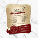 Notary Frimärke Loan Signing Agent Red & Guld Flygblad<br><div class="desc">Notary Frimärke Loan Signing Agent Red & Guld Flyers.</div>