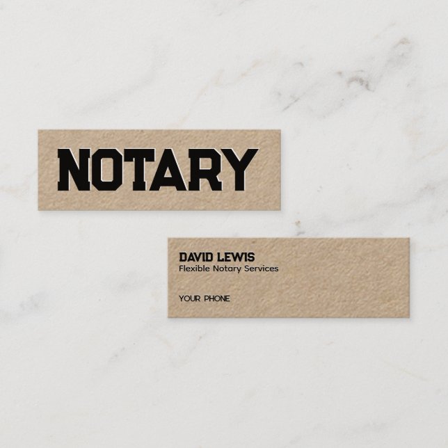 Notary Kraft Mini Visitkort (Fram/baksida)