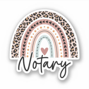 Notary Leopard Rainbow, Cute Notary Klistermärken