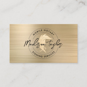 Notary Loan Agent Classic Guld Brushed Metall Quil Visitkort