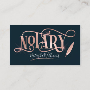 Notary Loan Agent Elegant Ro Guld och marin Visitkort