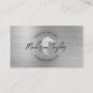 Notary Loan Agent Silver Grått  Brushed Metall Qui Visitkort