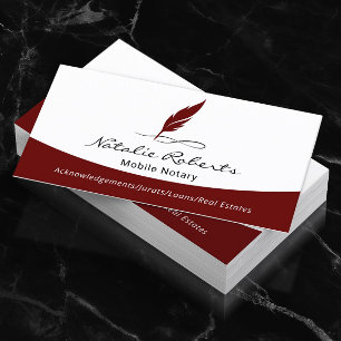 Notary Loan Signing Agent Anpassningsbar Quill Log Visitkort