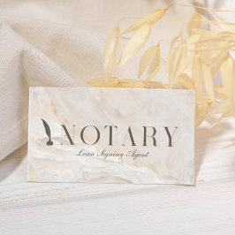 Notary Loan Signing Agent Beige Marble Visitkort