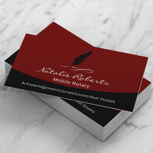 Notary Loan Signing Agent Black Quill Logotyp Visitkort