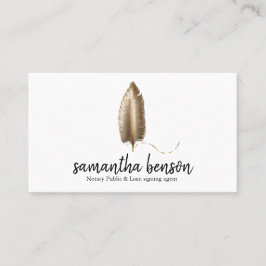 Notary Loan Signing Agent Elegant Quill Pen Logoty Visitkort