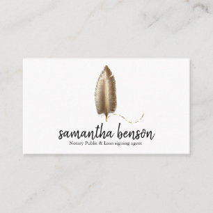 Notary Loan Signing Agent Elegant Quill Pen Logoty Visitkort