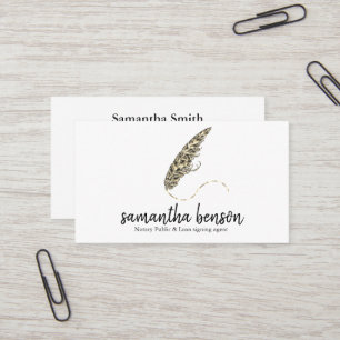 Notary Loan Signing Agent Elegant Quill Pen Logoty Visitkort