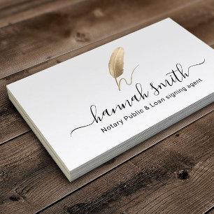 Notary Loan Signing Agent Elegant Quill Pen Logoty Visitkort