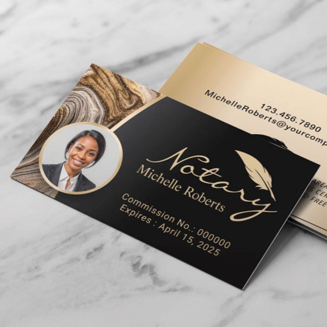 Notary Loan Signing Agent Guld Agate Photo Visitkort (Skapare uppladdad)