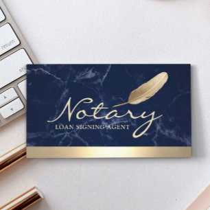 Notary Loan Signing Agent Guld Gräns Blue Marble Visitkort