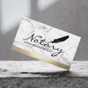 Notary Loan Signing Agent Guld Gräns Marble Visitkort