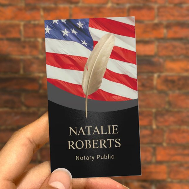 Notary Loan Signing Agent Guld Pen Patriotic Visitkort (Skapare uppladdad)