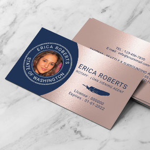 Notary Loan Signing Agent marin Ro Guld Foto Visitkort