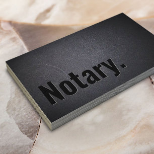Notary Loan Signing Agent minimalist Black Visitkort