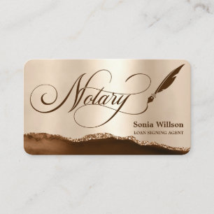 Notary Loan Signing Agent Modern Copper Brown Visitkort