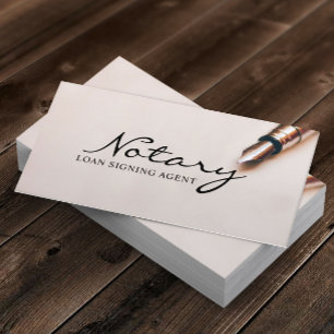 Notary Loan Signing Agent Modern Elegant Visitkort