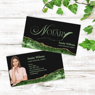 Notary Loan Signing Agent Modern Emerald Grönt Bu Visitkort
