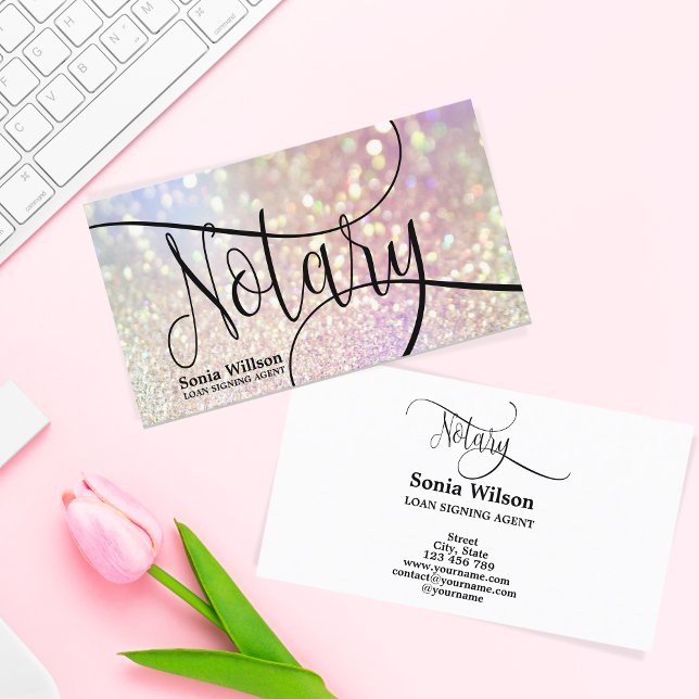 Notary Loan Signing Agent Modern iridescent Visitkort (Skapare uppladdad)