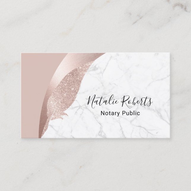 Notary Loan Signing Agent Modern Marble Ro Guld Visitkort (Framsida)