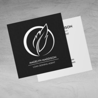 Notary Loan Signing Agent Modern Mörk Grått Fyrkantigt Visitkort