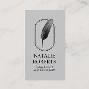 Notary Loan Signing Agent Modern Quill Logotyp Sil Visitkort