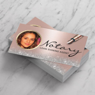 Notary Loan Signing Agent Modern Ro Guld foto Visitkort