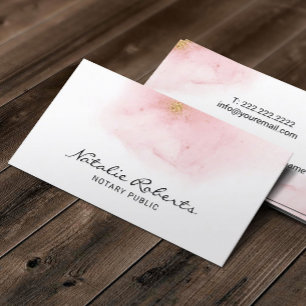 Notary Loan Signing Agent Modern Rosa & Guld Ombre Visitkort
