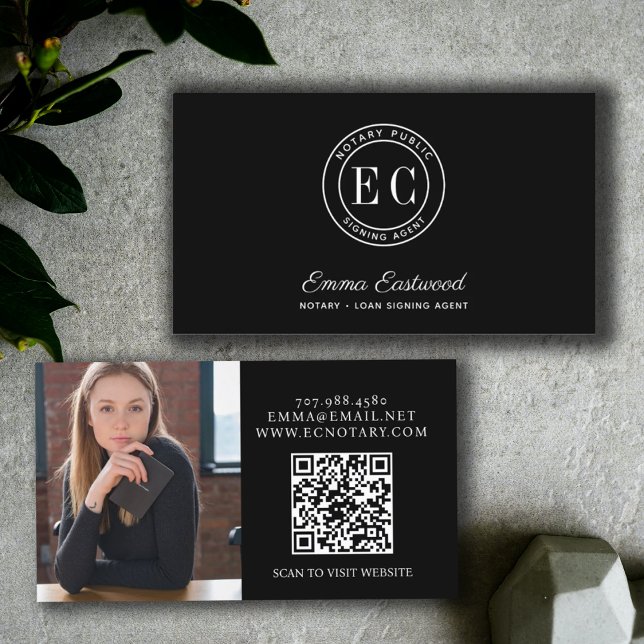 Notary Loan Signing Agent Photo QR-kod Visitkort (Skapare uppladdad)