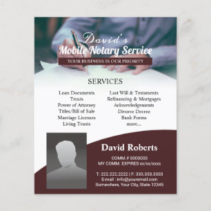Notary Loan Signing Agent Professionell Burgundy Flygblad