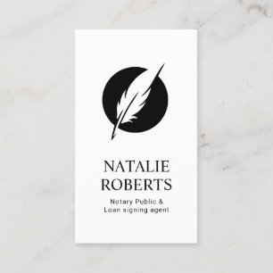 Notary Loan Signing Agent Professionell Quill Logo Visitkort