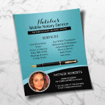Notary Loan Signing Agent Professionell Teal Photo<br><div class="desc">Notär Loan Signing Agent Professionell Teal Photo Flyers.</div>