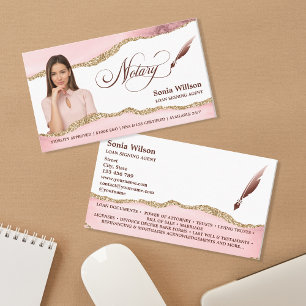 Notary Loan Signing Agent QR-kod Infoga foto Visitkort