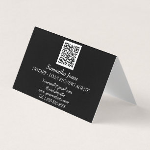 Notary Loan Signing Agent QR-kodskanningsbart svar Visitkort