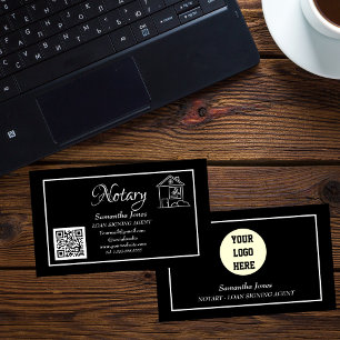 Notary Loan Signing Agent QR-kodskanningsbart svar Visitkort